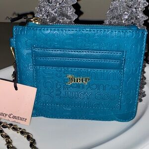 New Juicy Wristlet, 3 Card Holder, 3 Compartments, Gold accent chain, ID holder